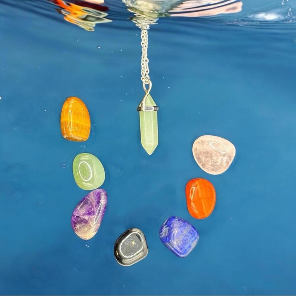 NEW Chakra Healing Crystal Pendant Necklace with Multi-Colored Stones